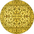 thumbnail image 1 of Ahgly Company Indoor Round Persian Yellow Traditional Area Rugs, 5' Round, 1 of 4
