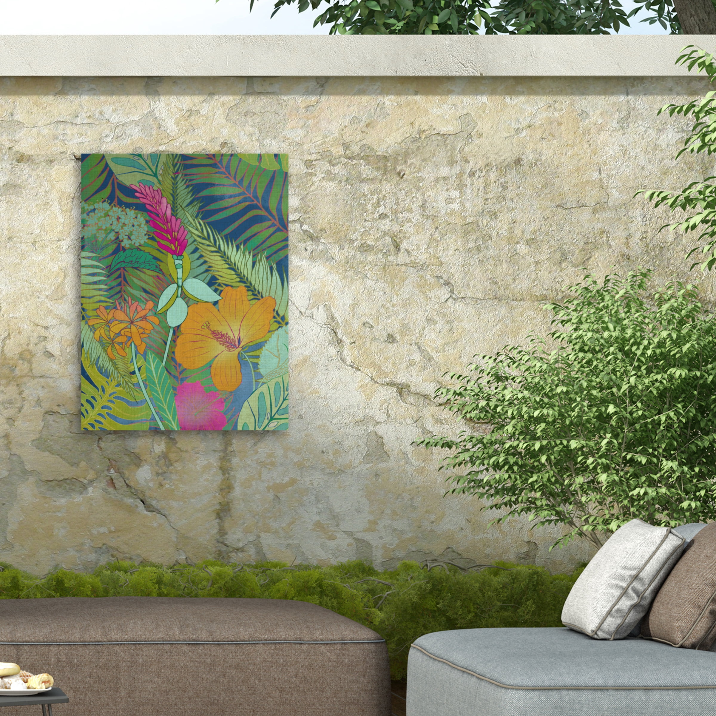 Chariklia Zarris 'Tropical Tapestry II' Outdoor Canvas 47x47