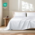 thumbnail image 3 of Bare Home Premium 1800 Collection 4-Piece Bed Sheet Set with Envelope Pillowcases, Full XL, White, 3 of 9