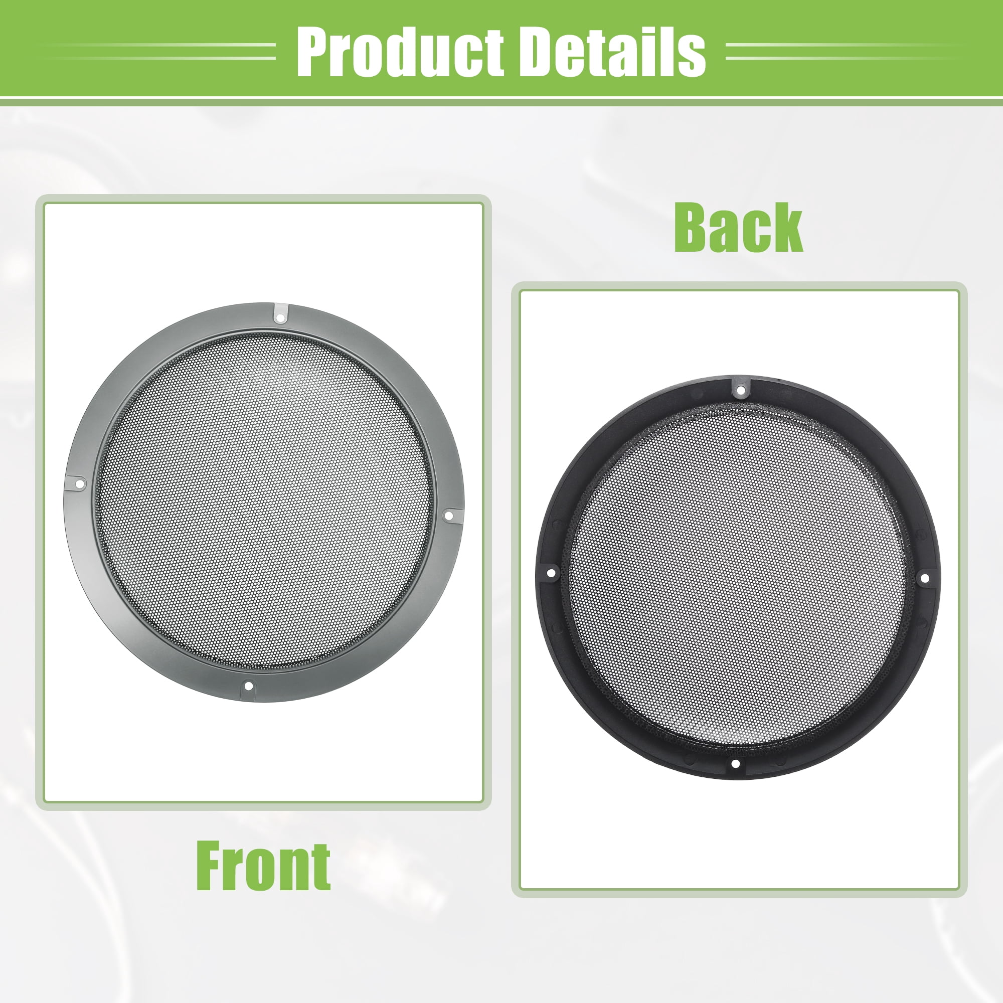 Unique Bargains Speaker Grills Cover Round Audio Speaker Subwoofer Protector Case Gray 8"