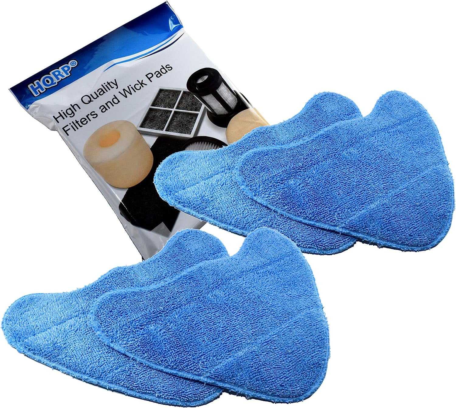 HQRP 4pack Microfiber Steam Mop Pads compatible with Hoover part