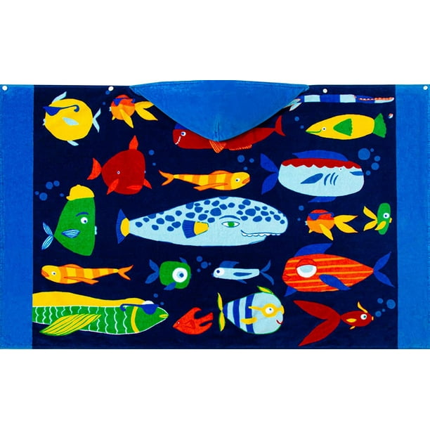 Toalla de baño de playa con capucha para niños pequeños, niños y niñas de 3 a 12 años, tamaño 24 x 47 pulgadas, algodón súper suave y absorbente para baño, piscina, playa, bata de baño, tema Corsair Adepaton WMZL-1024-3