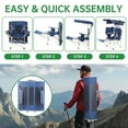 thumbnail image 6 of Camping Chair, Fishing Chair, Chair with Shade, Outdoor Chair, Folding Chair, Sports Chair with Canopy, 30W Solar Panel for Charging Electronics, Footrest, Cupholder & Cooler Bag (Navy Blue 1-Pack), 6 of 10