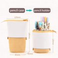thumbnail image 2 of Retractable Pencil Case Stand Up Pencil Case Pencil Pouch Phone Holder Pens Case Standing Pen Pouch Bag Pencil Case Large Capacity Pencil Case Canvas Pencil Case,Yellow, 2 of 4