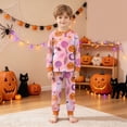 thumbnail image 5 of TOWED22 Kids Pajamas For Girls Boys Skeleton Pumpkin Ghost Graphic Cotton Sleepwear Toddler Clothes Halloween Pumpkin Outfit(Pink,8-9 Y), 5 of 9