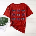 thumbnail image 2 of Camisas de Manga Corta para las Mujeres Moda Casual Impresión Cuello Redondo Suéter Tee Blusas, 2 of 6