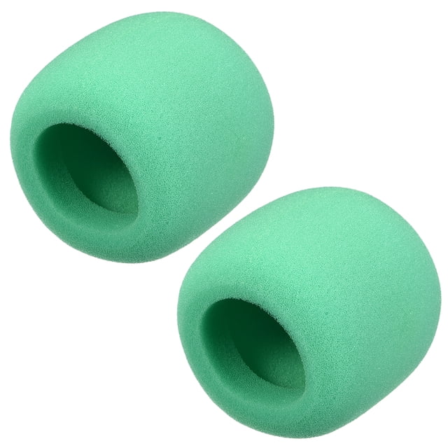 Cubierta de micrófono de esponja tipo bola de 2 piezas, protección verde para KTV