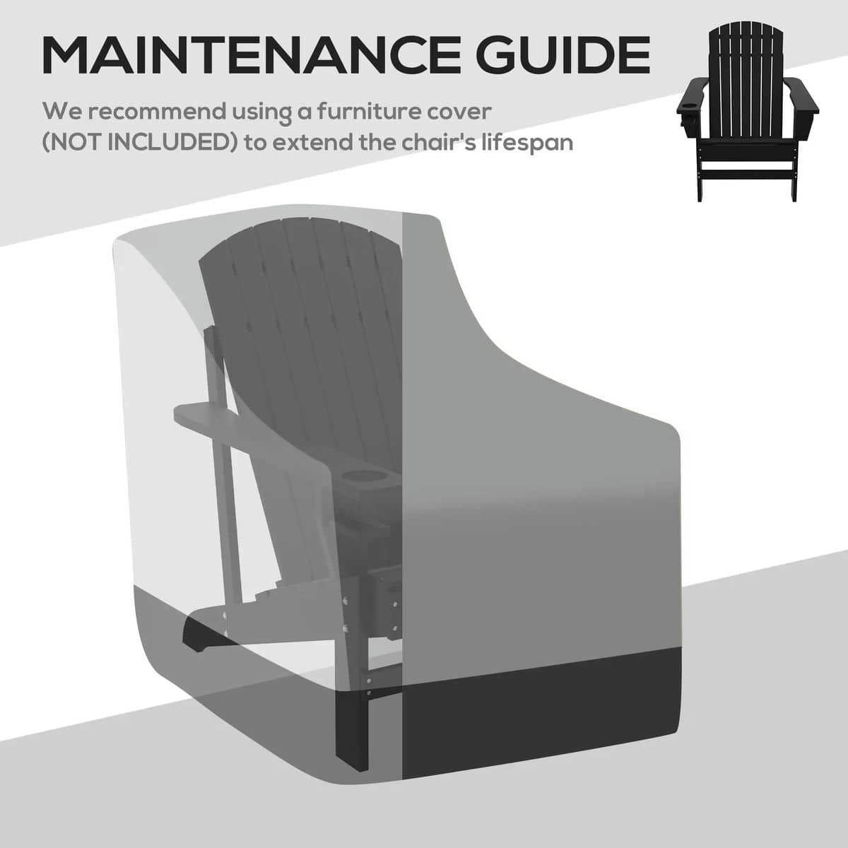YYAo Patio Chairs, Patio Adirondack Chairs,Oversized Adirondack Chair, Outdoor Fire Pit and Porch Seating, Classic Log Lounge w/ Built-in Cupholder, Black