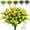 Yellow, variant on 6 Bundles Artificial Flowers Outdoor Fake Flowers, UV Resistant Faux Plastic Greenery Shrubs Plants for Hanging Garden Porch Window Box Decor Yellow