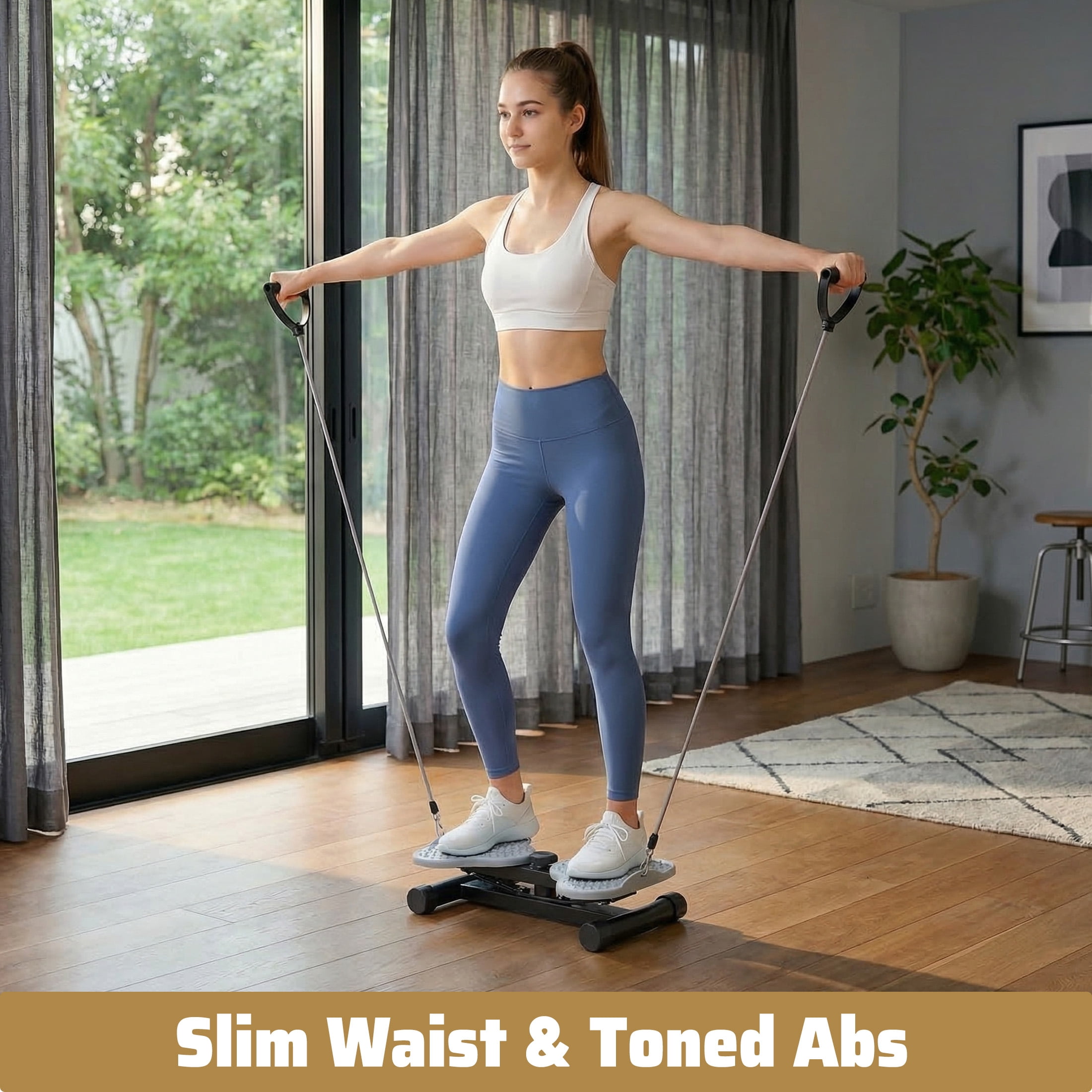 CONCETTA Waist Twister Machine Exercise, 300 lbs Weight Capacity for Waist and Abdominal, Weight Loss, Body Sculpting.Massage Base Plate and Non-Slip Surface, Noiseless, Gray