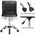 thumbnail image 3 of XPOPR Mid Back Task Chair Low Back Leather Swivel Office/Computer/Desk Chair Retro Armless Ribbed with Wheels Black, 3 of 11