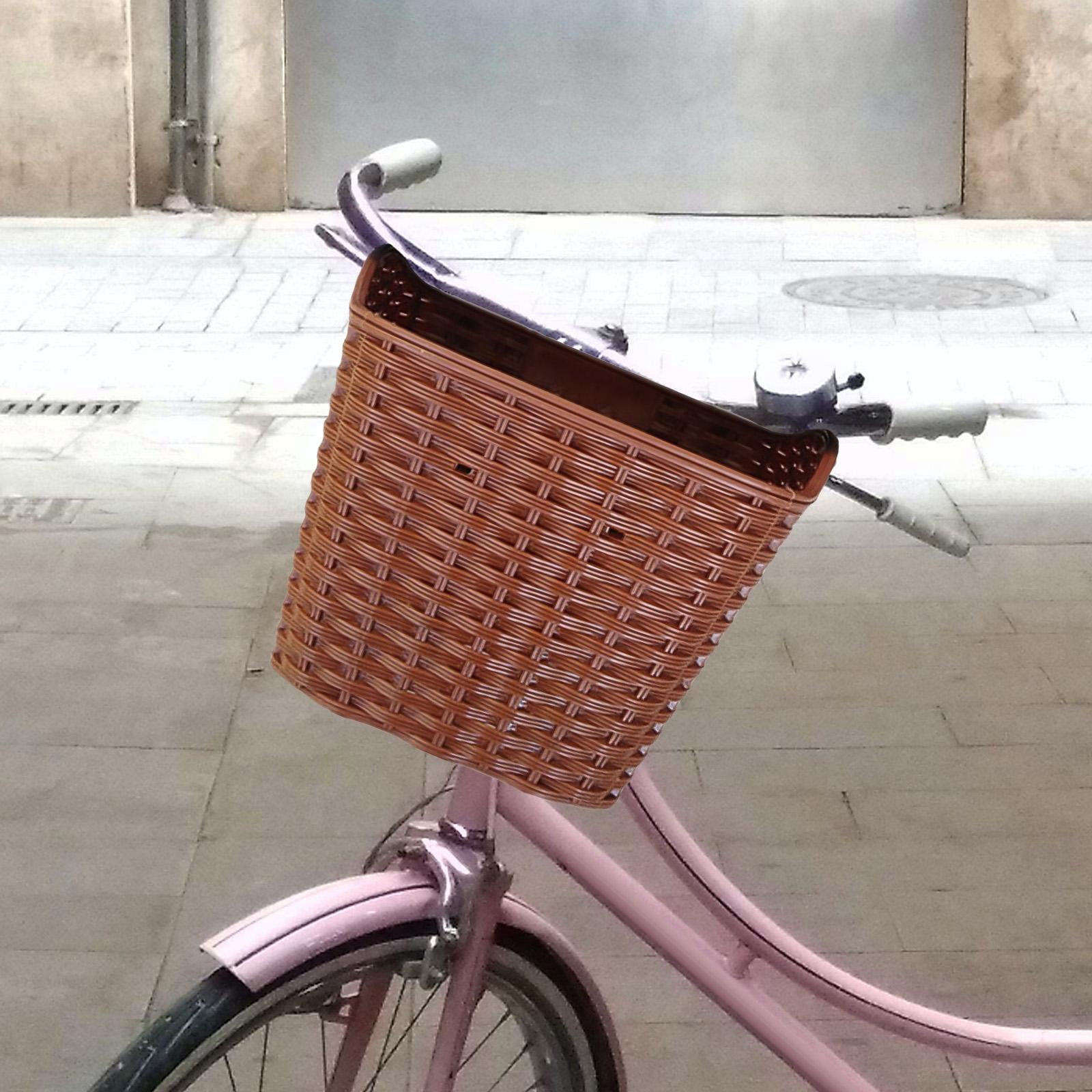 DimyFew Bicycle Handlebar Basket, Bike Front Handlebar Basket, Easy to Install, Portable Brown
