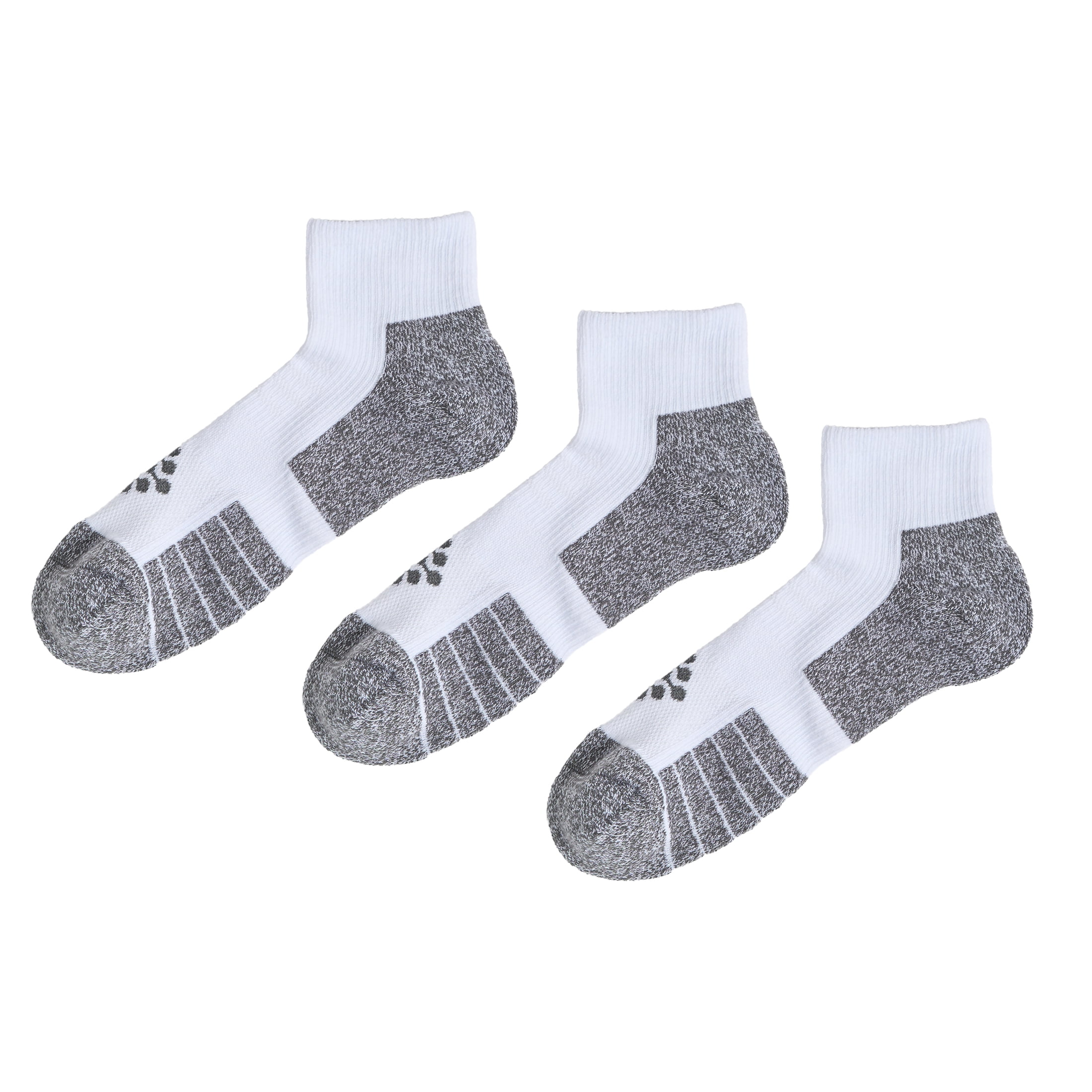 TRUEENERGY Flow High Impact Cushion Quarter Sock, Men's Size 10-14.5, 3-pack