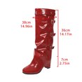 thumbnail image 2 of SACFOF Knee High Boots Women Fall Slouchy Fold Over Tall Boots Round Toe Chunky Heel Pleated Fold Over Knee High Boot, 2 of 6