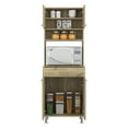 thumbnail image 4 of Dtwnek Pantry Cabinet with 2 Double Door and Open Shelf, Brown, 4 of 9