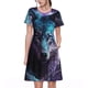 thumbnail image 1 of Balery Purple Sky Wolf Vestidos sueltos de manga corta para mujer, vestidos de verano 2025, vestidos casuales de corte A con vuelo., 1 of 6