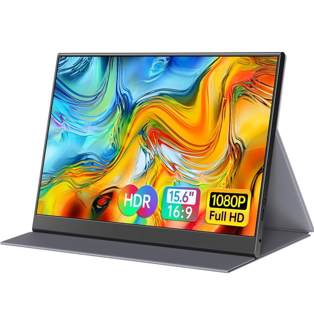 ForHelp 15.6inch Portable Monitor,1080P USB-C HDMI Second External Monitor for Laptop,PC,Mac Phone,PS,Xbox,Swich,IPS Ultra-Thin Zero Frame Gaming Dis