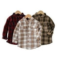 thumbnail image 4 of Esaierr Toddler Baby Boys Casual Plaid Shirts，Black Red Plaid Button Down Cardigan Shirts With Pocket Kid Long Sleeve Shirts for Little Girls Boys 2-7Y, 4 of 4