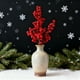 thumbnail image 4 of Ramas navideñas de frutos rojos | Decoración de frutas artificiales de PVC con tallos flexibles | Pack de 2 centros de mesa y adornos para árbol navideños, 4 of 5