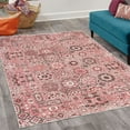 thumbnail image 2 of Vintage Decorative Rug, Bohemian Inspired Mandala Look Floral Ornaments in Octagon Cells Pattern, Quality Carpet for Bedroom Dorm and Living Room, 6 Sizes, Pastel Pink, by Ambesonne, 2 of 4