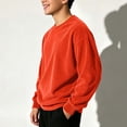 thumbnail image 6 of Spazoro Boys Corduroy Pullover Sweatshirt, Crewneck Solid Color Relaxed Fit Long Sleeve Cozy Daily Wear Top Red Size 7-8, 6 of 8
