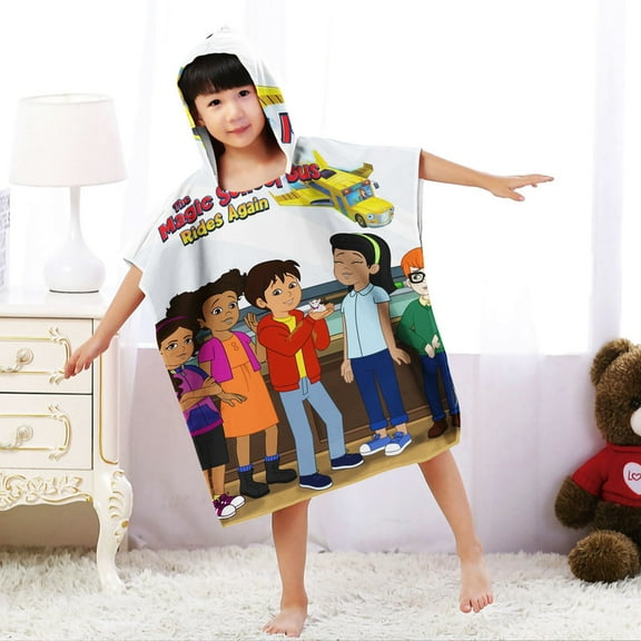 The Magic School Bus Rides Again Hooded Beach Towel Poncho for Kid Girls Toddlers Boys Bath Pool Swim Cover-ups Swimwear Soft Lightweight Microfiber