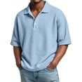 thumbnail image 2 of Mens Polo Shirts Big and Tall Short Sleeve Waffle Knit Regular Fit Golf Tees, Size S-4XL, 2 of 5