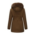 thumbnail image 4 of Women Coat Fashion Solid Color Casual Zipper Winter Hooded Stand Sports Long Sleeve Parkas Women's Winter Coats Jackets for Women Trendy Cute Clothes for Women XL, 4 of 6