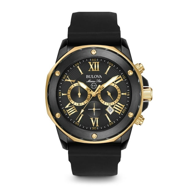 Bulova Marine Star Chronograph Black Dial Men s Watch 98B278