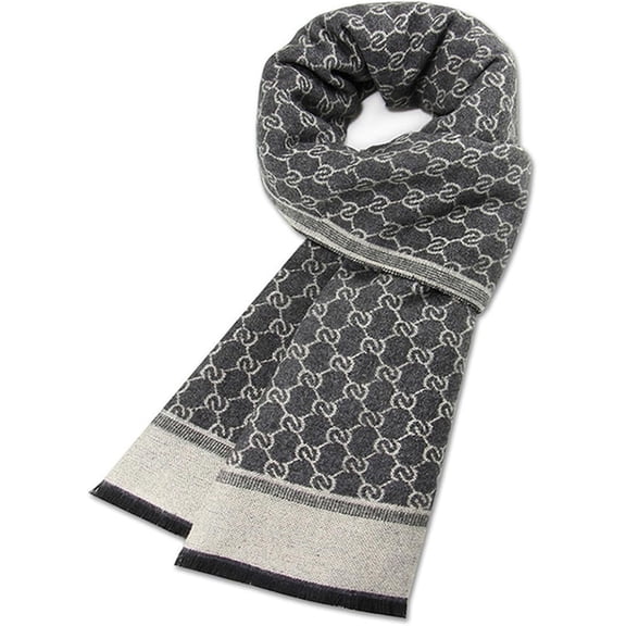 Mens Winter Warm Long Soft Scarf Plaid Tassel Scarf for Men Soft Classic Cotton Blend Scarve 70.8"x11.8" Valentine's Day gift