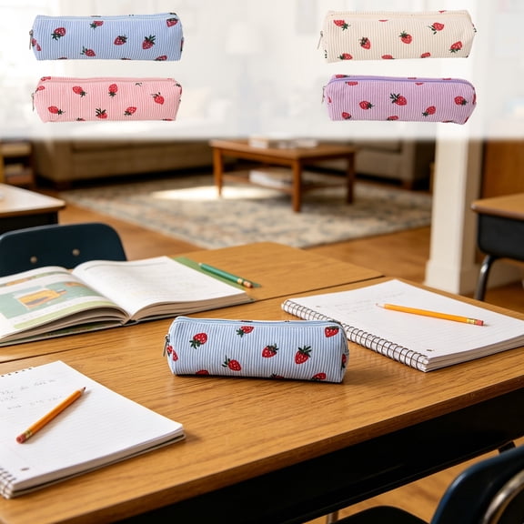 Summer Saving!Back_to_School Saving!School_Supplies!Under $1 dollars!Special Pencil Case Pouch, Colorful Pencil Pouch Makeup Brush Bags ForTeenagers Home Office Orginazer, Pink