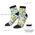 thumbnail image 6 of Sigee Funny Dinosaurs on Stripes for Crew Soft Moisture-wicking Socks ,Cushion Moisture Wicking Boot Socks for Men and Women, 6 of 7