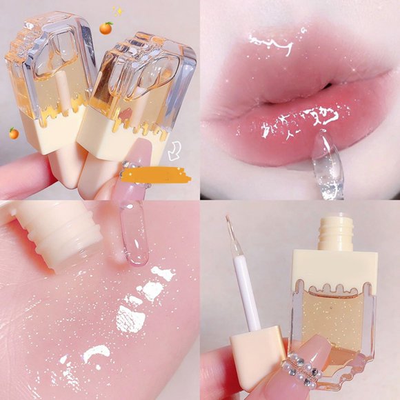 SIfdSeng Peel Lip Stain Ice Lip Oil Moisturizing Moisturizing Lip Oil Water Light Display White Lip Plain Makeup Light Lip Glaze(30Ml) Lip Gloss