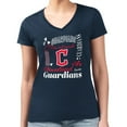 thumbnail image 4 of Women's G-III 4Her by Carl Banks Navy Cleveland Guardians Collage Team Graphic V-Neck Fitted T-Shirt, 4 of 5