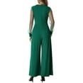 thumbnail image 3 of INSPIRE CHIC Women's Jumpsuits V Neck Mesh Long Sleeve Wide Leg Party Rompers XL Dark Green, 3 of 6