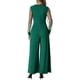 thumbnail image 3 of INSPIRAR CHIC Mono de Mujer Cuello en V Malla de Manga Larga Pierna Ancha Trajes de Fiesta XS Verde Oscuro, 3 of 6