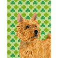 thumbnail image 1 of Norwich Terrier St. Patricks Day Shamrock Portrait Flag - Garden Size, 1 of 1