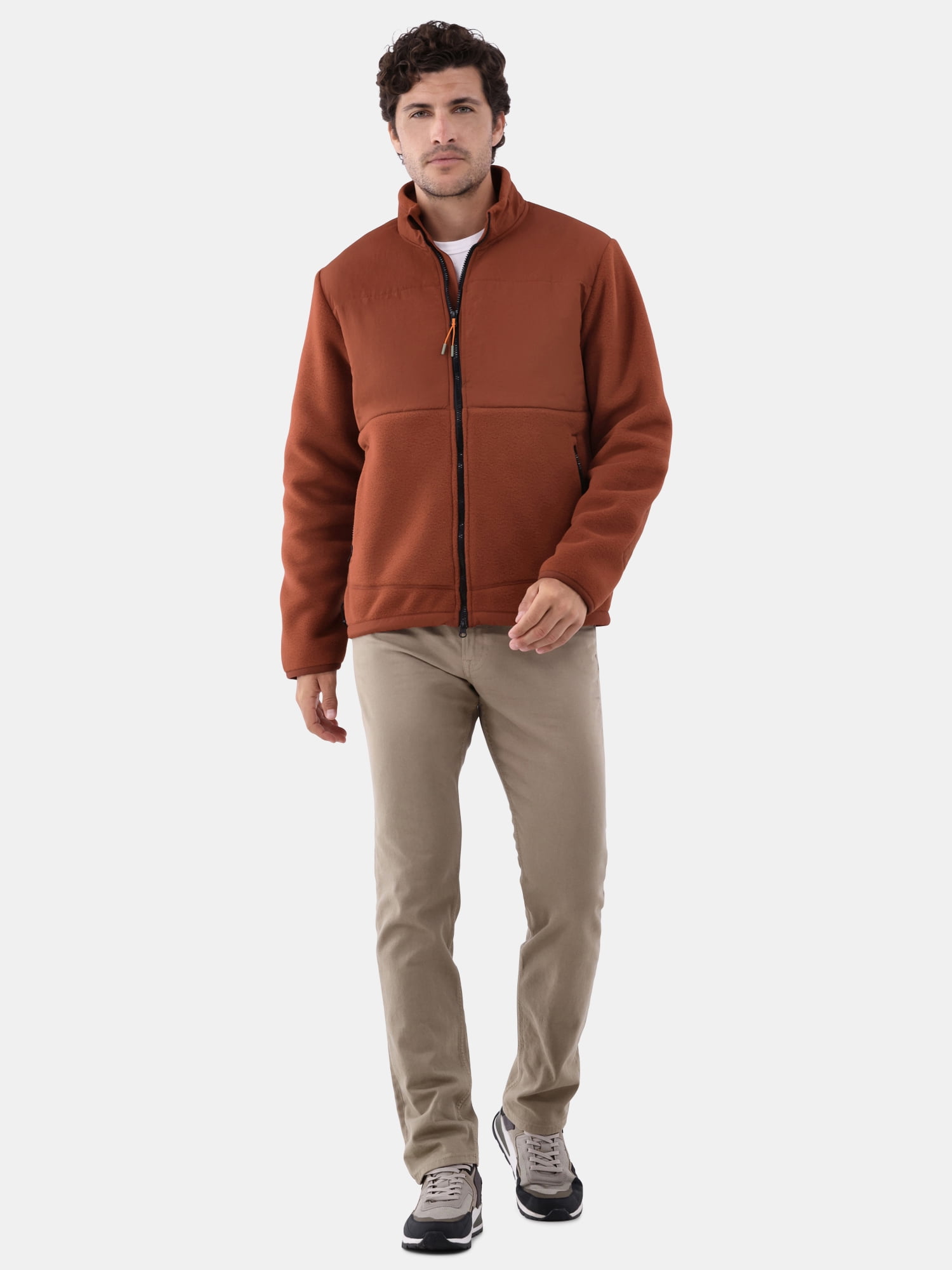 Ozark Trail Men's & Big Men's Mixed Media Fleece Jacket, Sizes S-3XL