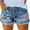 Blue, variant on Durtebeua Mid Waisted Womens Denim Shorts Denim Shorts with Pockets Blue XXL
