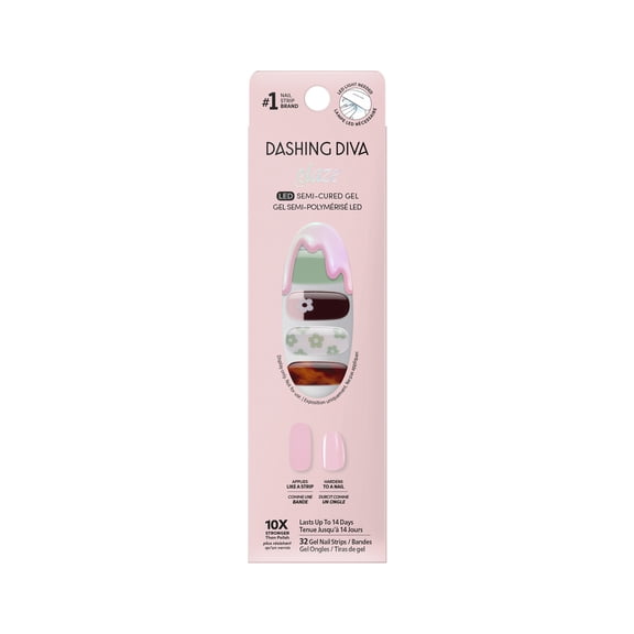 Dashing Diva Glaze Design, Semi-Cured Gel Nail Art Strips, That 70's Glow, 32 Count