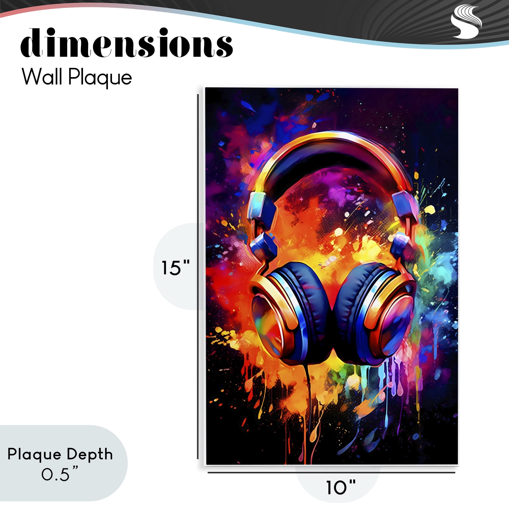 Stupell Industries Musical Color Pop Splash Wall Plaque Art, design by Creative Studio