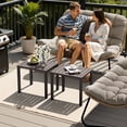 thumbnail image 4 of Crestlive Products 2-Pack Outdoor Side Table, 18" x 13.7" Aluminum Rectangular Patio End Table, All-Weather, Brown, 4 of 5