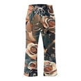 thumbnail image 2 of Lightweight Summer Trousers Women Ladies Cotton Linen Boho Trousers with Pocket Floral Printed Cropped Pants Elastic Waisted Wide Leg Trousers Vintage Ethnic Trousers Hippie Palazzo Pants, 2 of 4