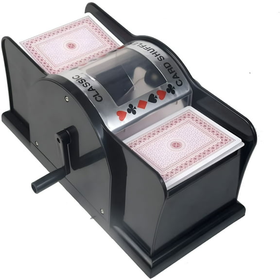 BESTSKY Manual Card Shuffler Machine for Casino Poker Deck/Playing Cards,Bridge and Poker,1-2 Deck,Handle Shuffle