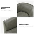 thumbnail image 6 of Swivel Barrel Chair with Faux Leather Upholstery & Sturdy Solid Wood Base Modern, 360-Degree Rotation for Living Room and Bedroom Seating Gray, 6 of 8