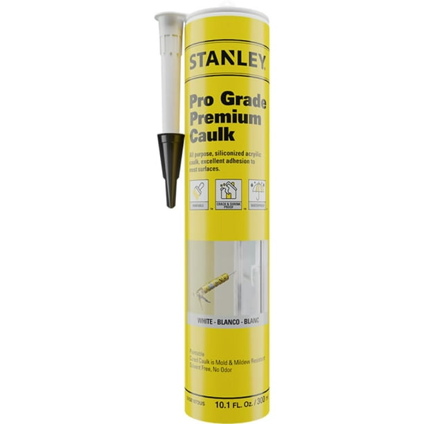 Sellador STANLEY Premium, acrílico siliconado blanco, 300 ml