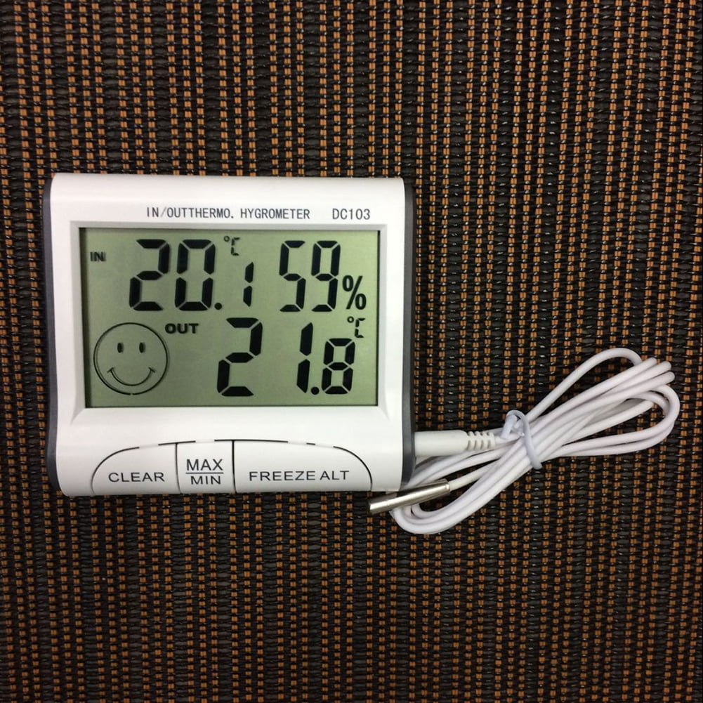 1X DC103 Digital LCD Indoor/Outdoor Thermometer Hygrometer Temperature Humidity Meter Gauge Sensor