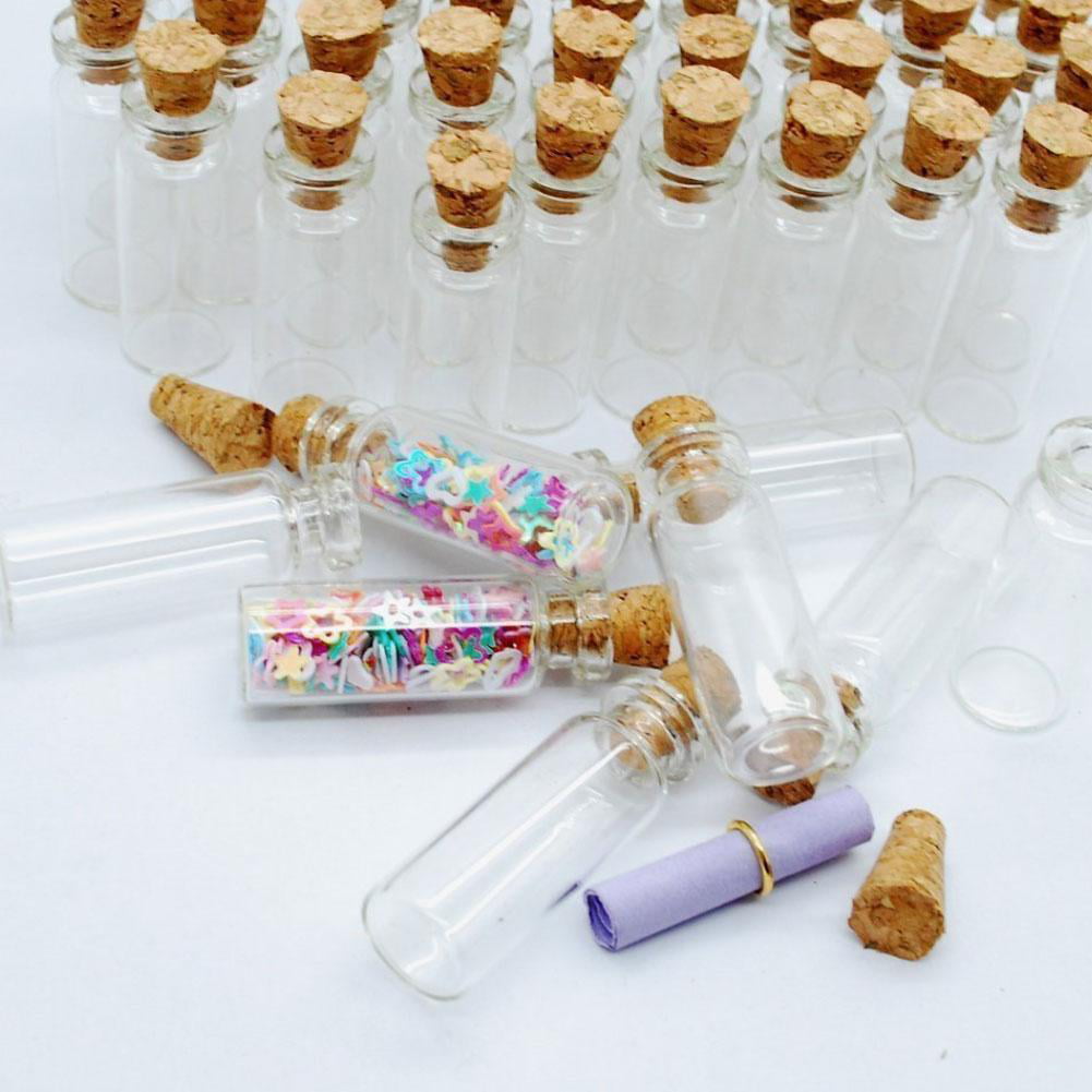 100pcs*Wholesale Small Clear Cork Vials Glass Bottle Bottle Tiny bbnn N3S8 
