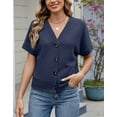 thumbnail image 3 of Cardigans for Women 2026 Elegant Wallfe Pattern Lightweight Cardigans Spring Summer Short Sleeves Button Down Tops Shermie, 3 of 6