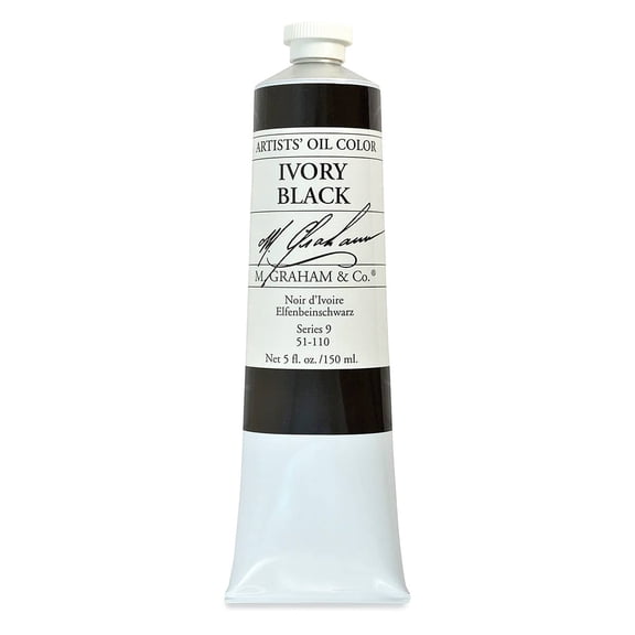 M. Graham Artists' Oil Color - Ivory Black, 5 oz tube